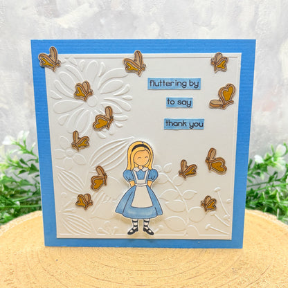 Alice & Butterflies Handmade Character Thank You Card