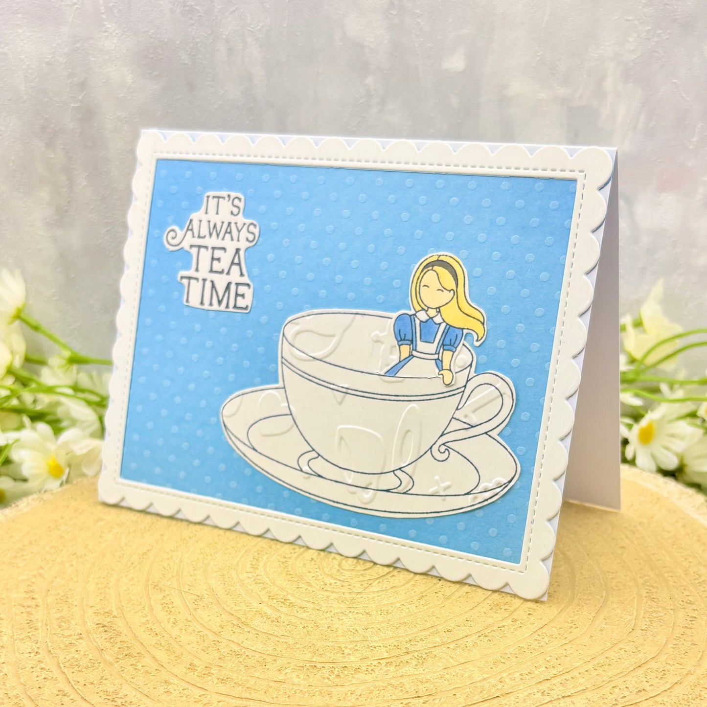 Alice in Tea Cup Handmade Character Card-1