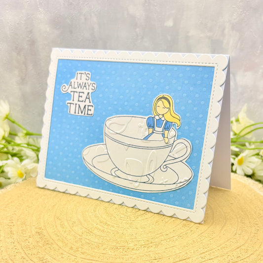 Alice in Tea Cup Handmade Character Card-1