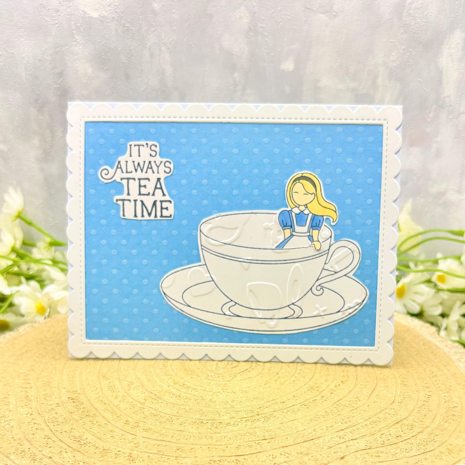 Alice in Tea Cup Handmade Character Card