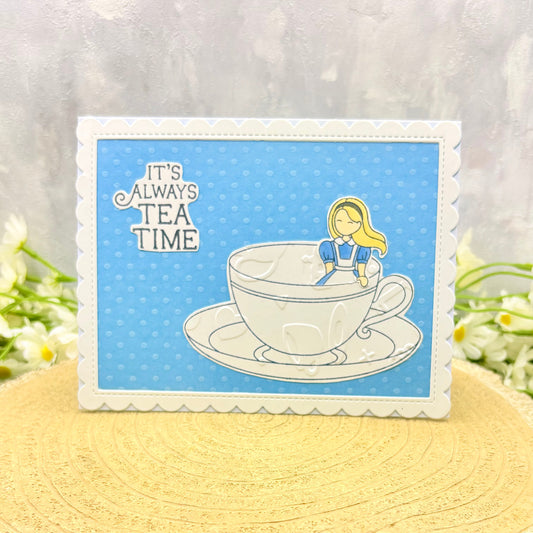 Alice in Tea Cup Handmade Character Card