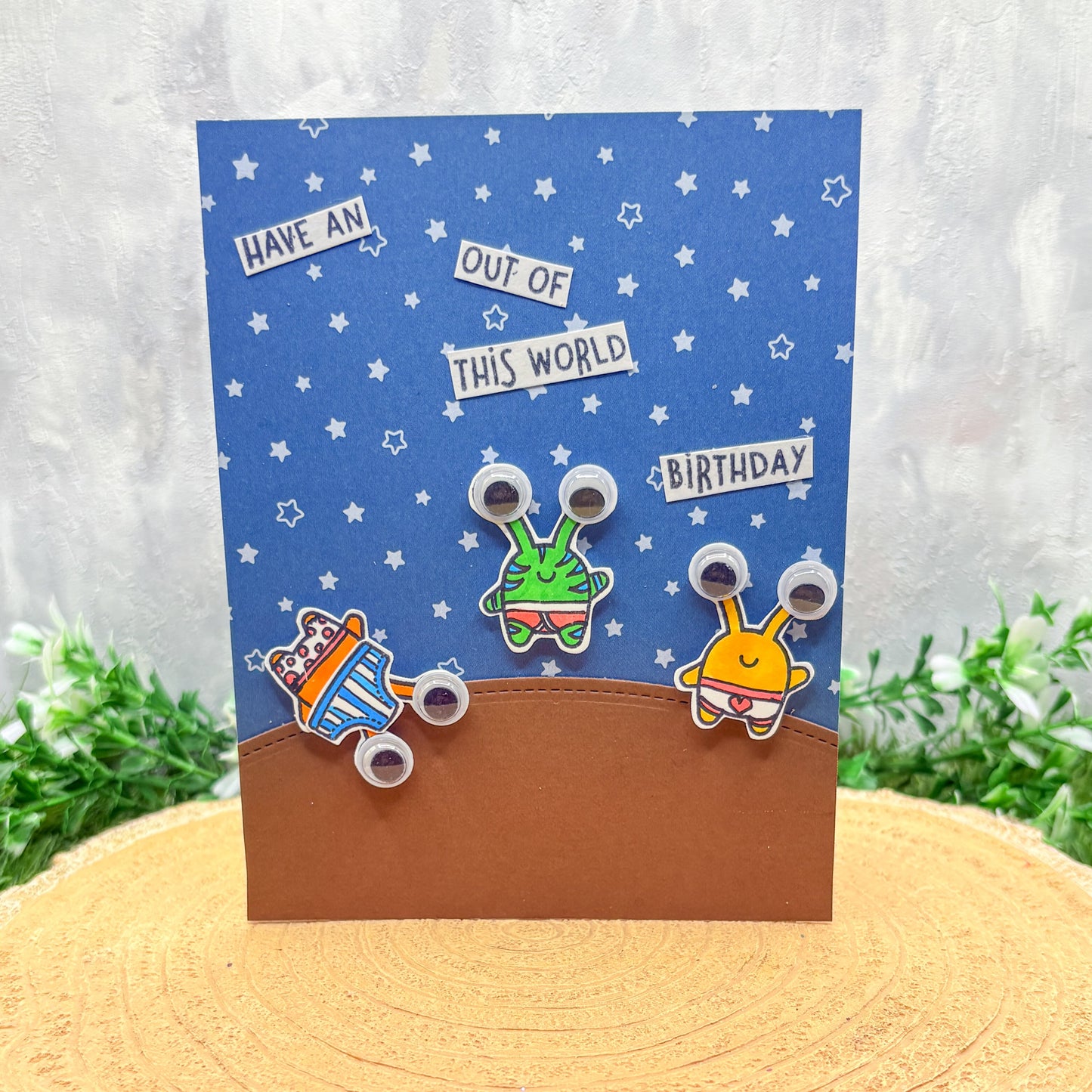 Aliens & Underpants Out Of This World Handmade Birthday Card