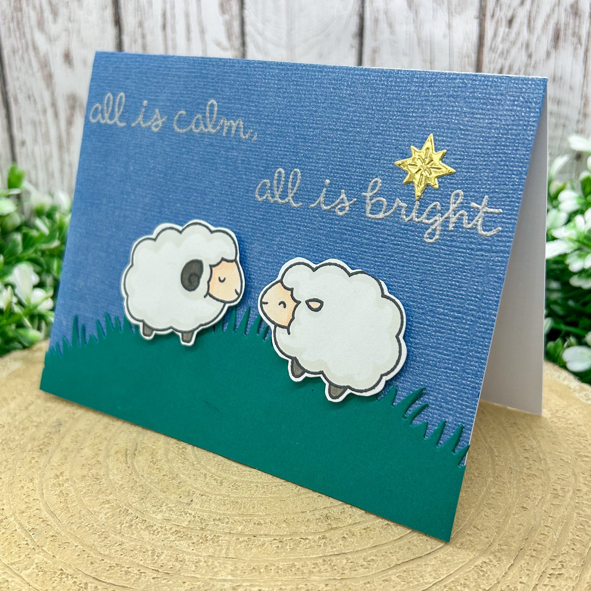 All Is Calm All Is Bright Handmade Christmas Card-1