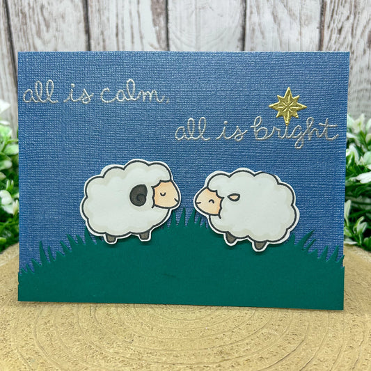 All Is Calm All Is Bright Handmade Christmas Card
