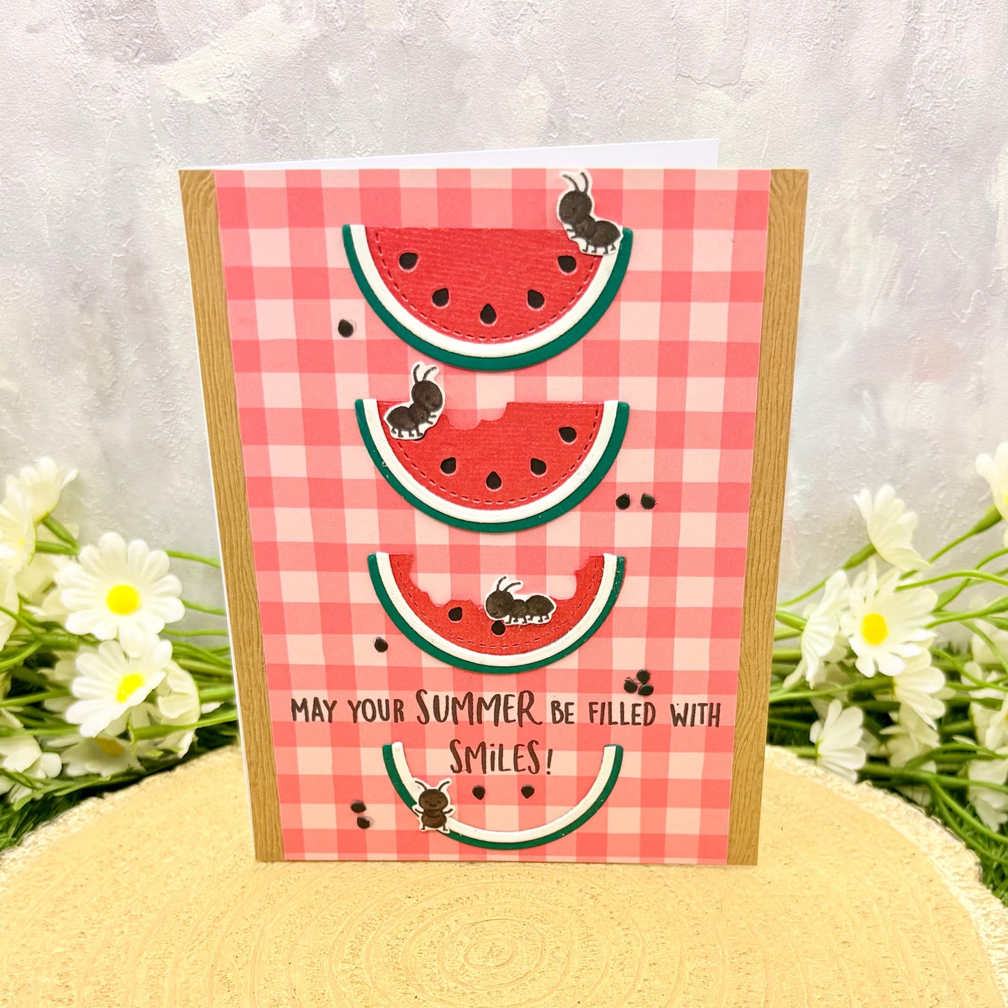 Ants & Watermelon Summer Themed Handmade Card-1