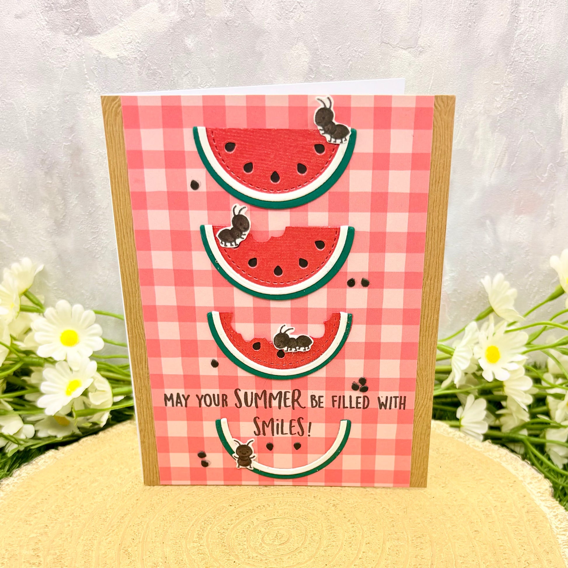 Ants & Watermelon Summer Themed Handmade Card-1