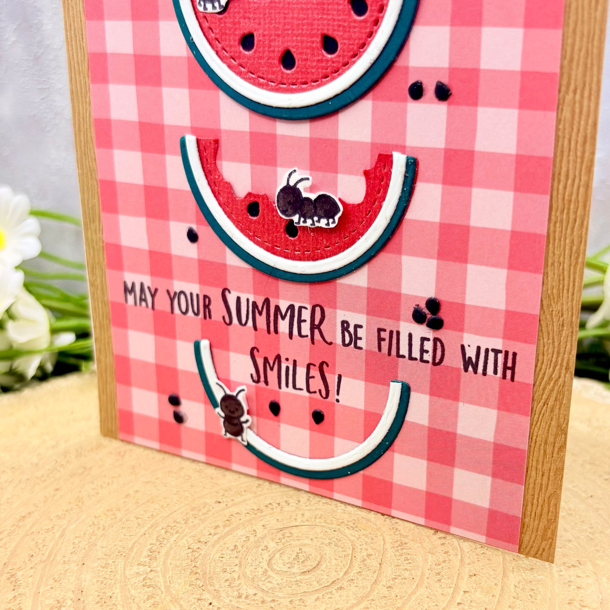 Ants & Watermelon Summer Themed Handmade Card-2