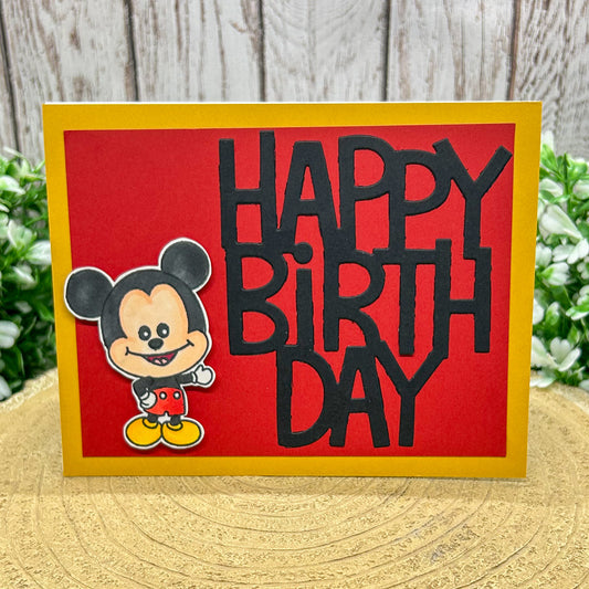 Mouse Boy Handmade Character Birthday Card