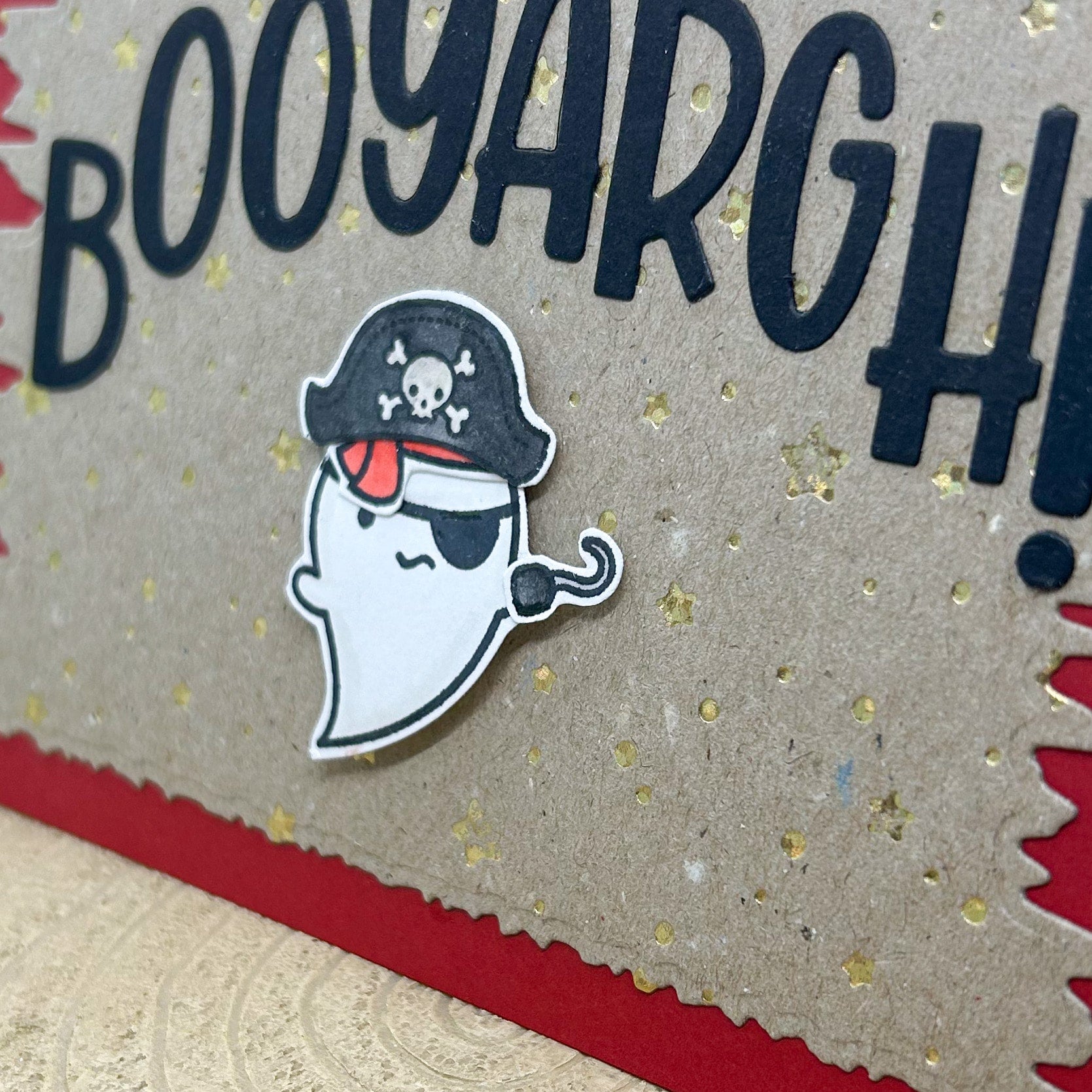 BOOYARGH! Ghost Pirate Funny Handmade Halloween Card-2