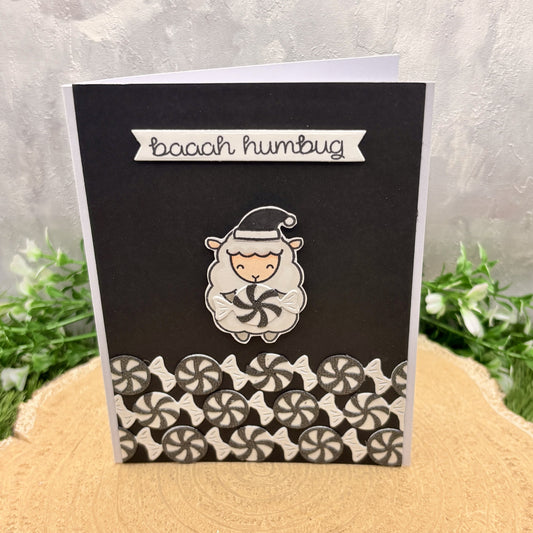 Baaah Humbug Funny Handmade Christmas Card-1