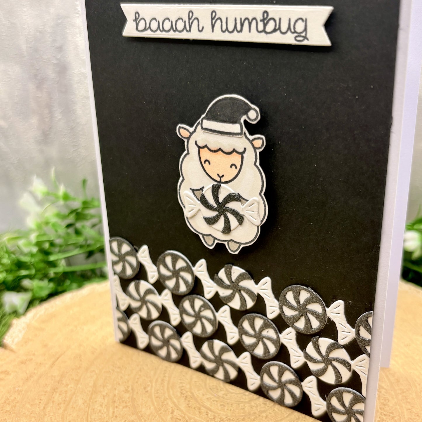 Baaah Humbug Funny Handmade Christmas Card-2