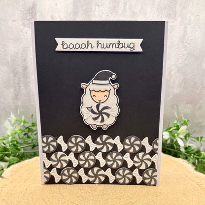 Baaah Humbug Funny Handmade Christmas Card