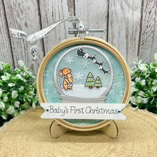 Baby Boy's 1st Christmas Embroidery Hoop Tree Decoration Gift