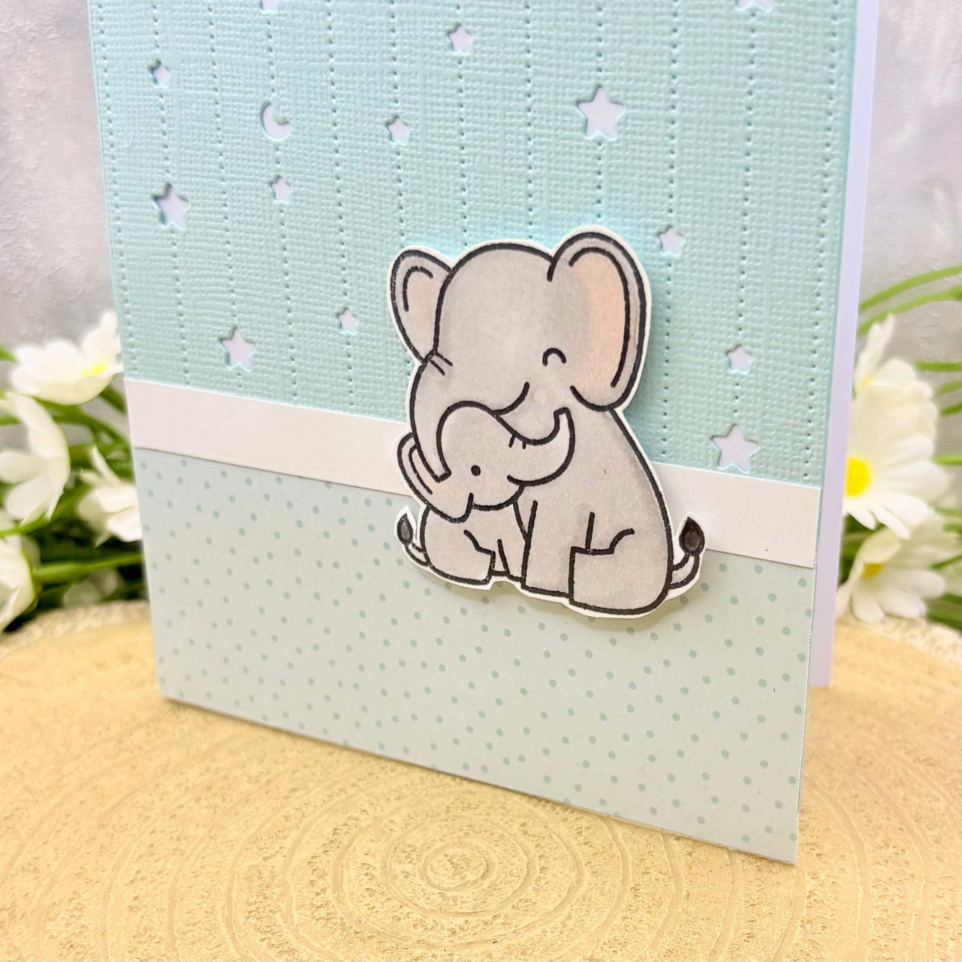 Baby Elephant Handmade New Baby Boy Card-2