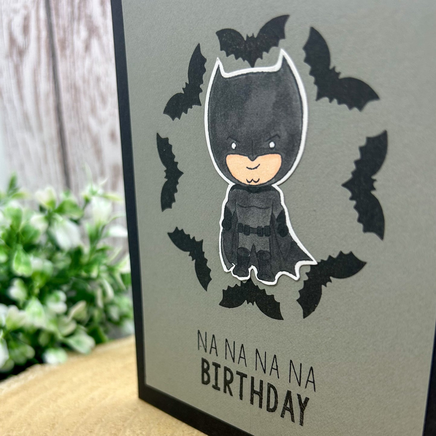 Bat Guy Character Themed Handmade Birthday Card-2