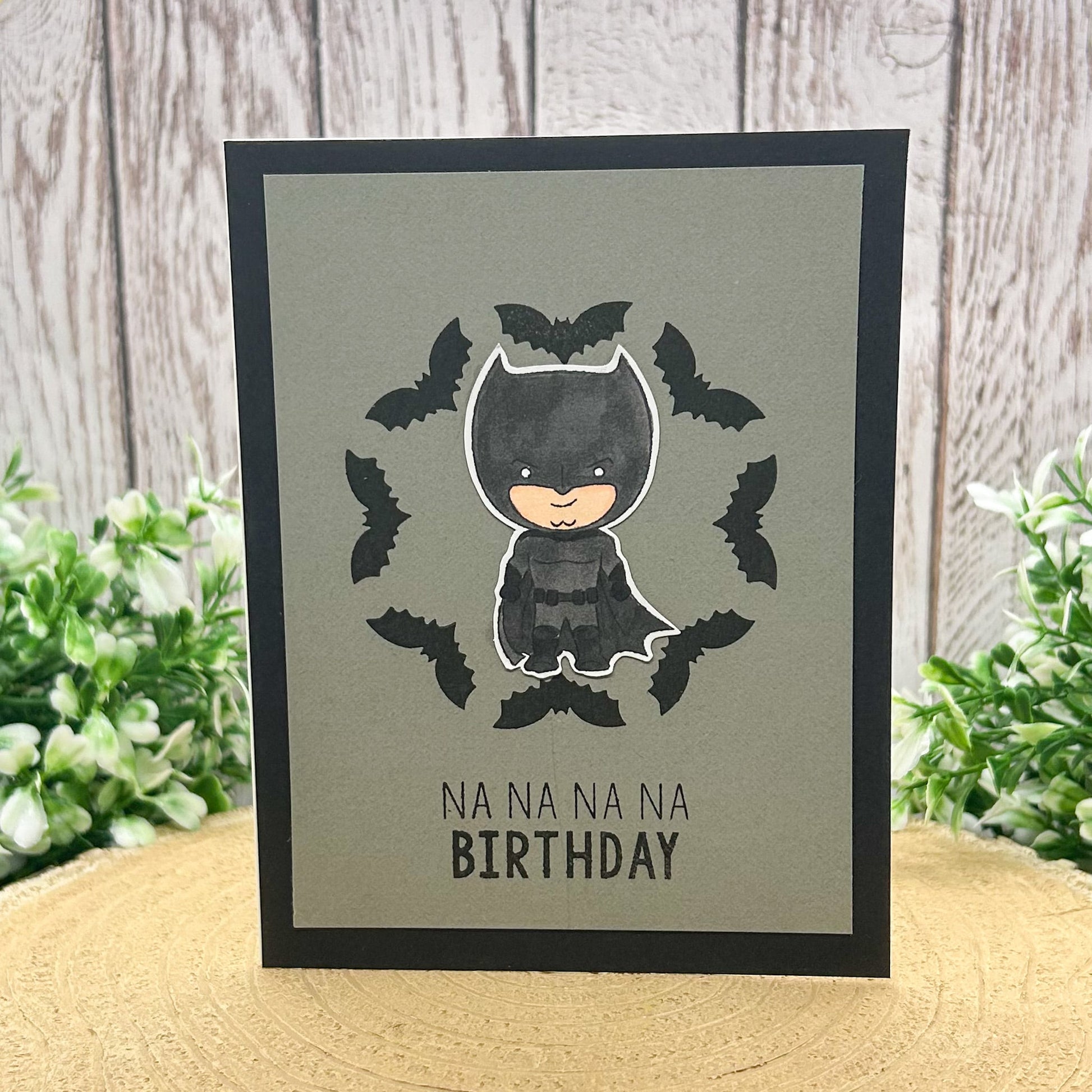 Bat Guy Character Themed Handmade Birthday Card
