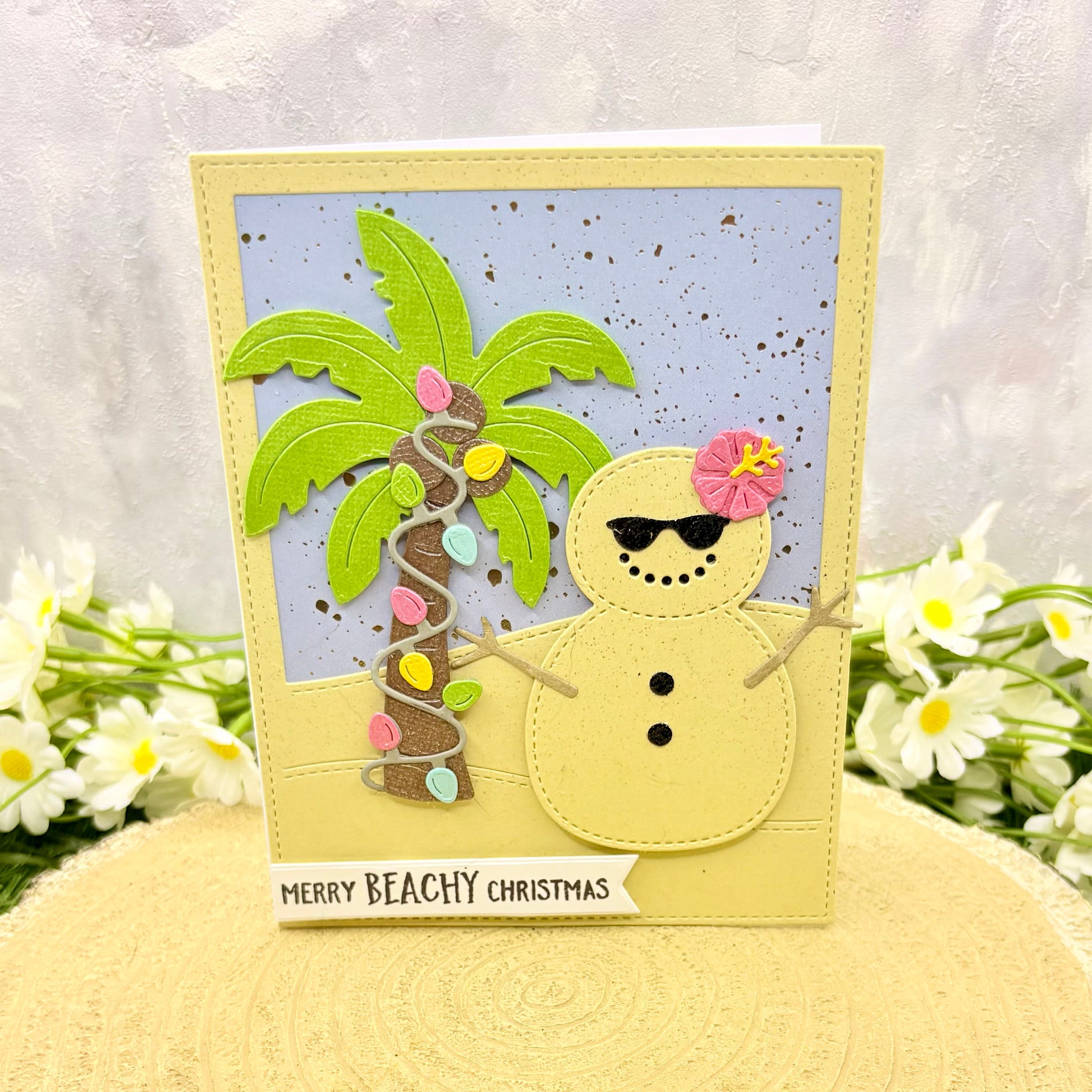 Beach Snowman Handmade Christmas Card-1