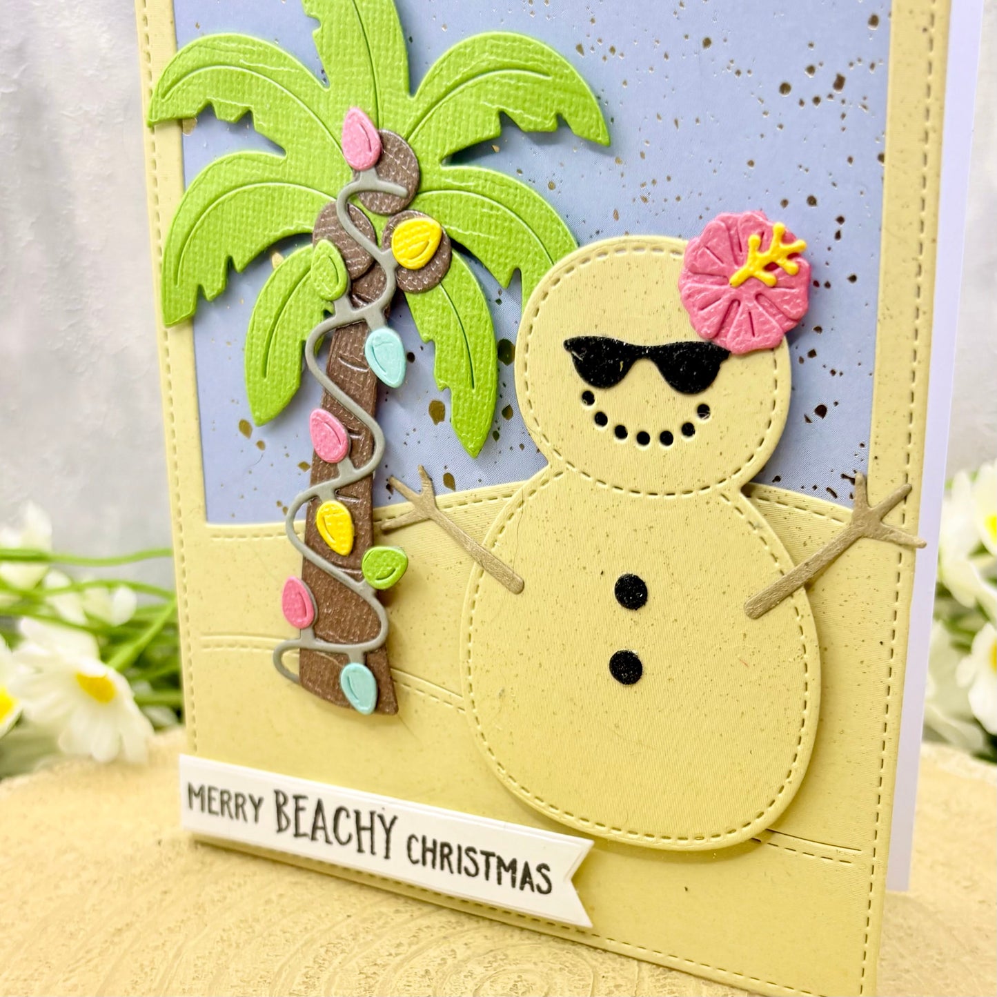 Beach Snowman Handmade Christmas Card-2