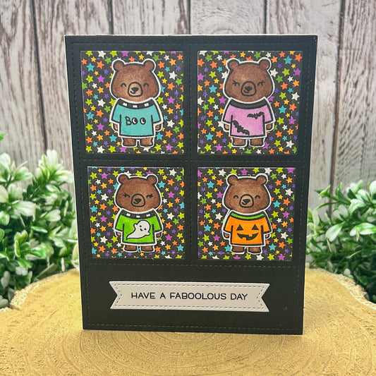 Bear Halloween Jumpers Handmade Card