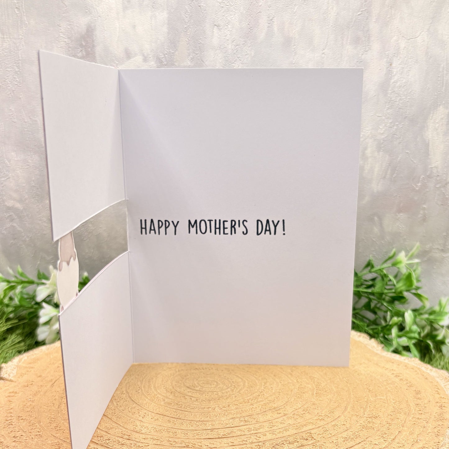 Bear Holding Pink Mum Heart Handmade Mother's Day Card-2