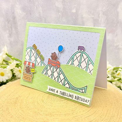 Bears on Rollercoaster Handmade Birthday Card-1