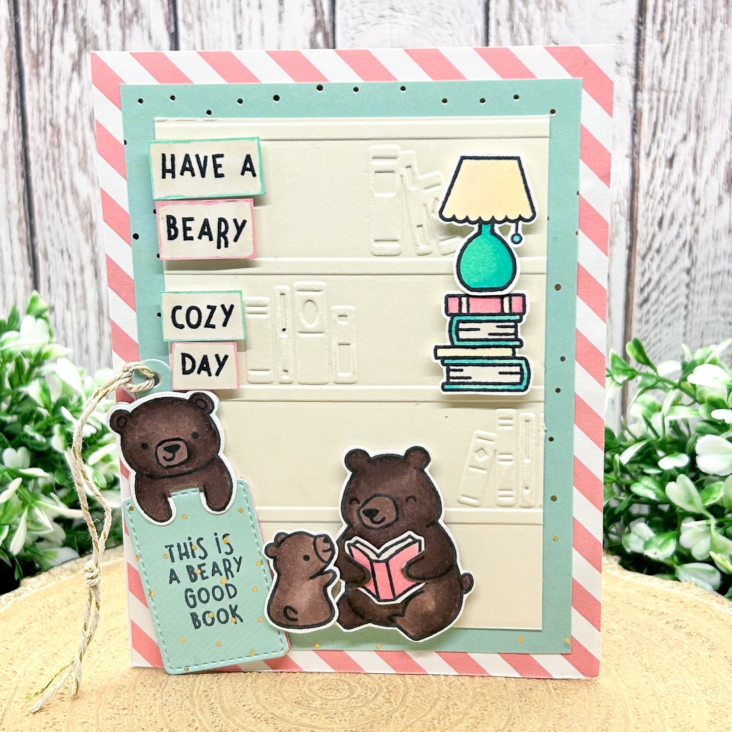 Beary Cosy Day Handmade Card & Bookmark Gift