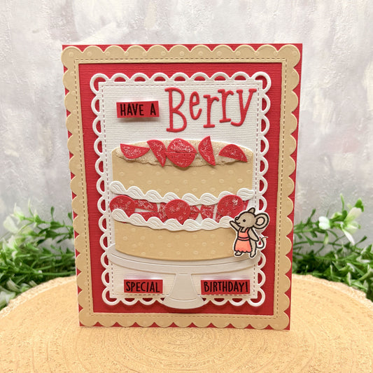 Berry Special Birthday Cake Handmade Birthday Card