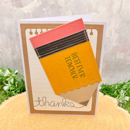 Best Ever Teacher Handmade Thank You Card-1