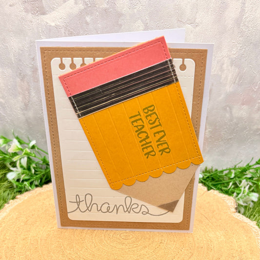 Best Ever Teacher Handmade Thank You Card-1