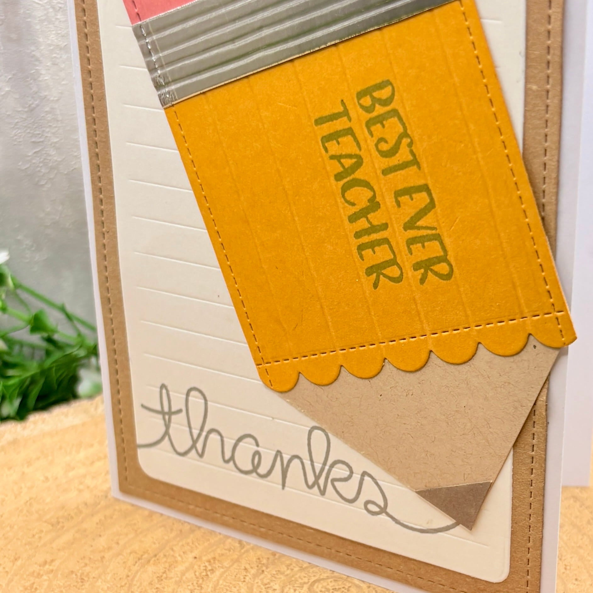 Best Ever Teacher Handmade Thank You Card-2