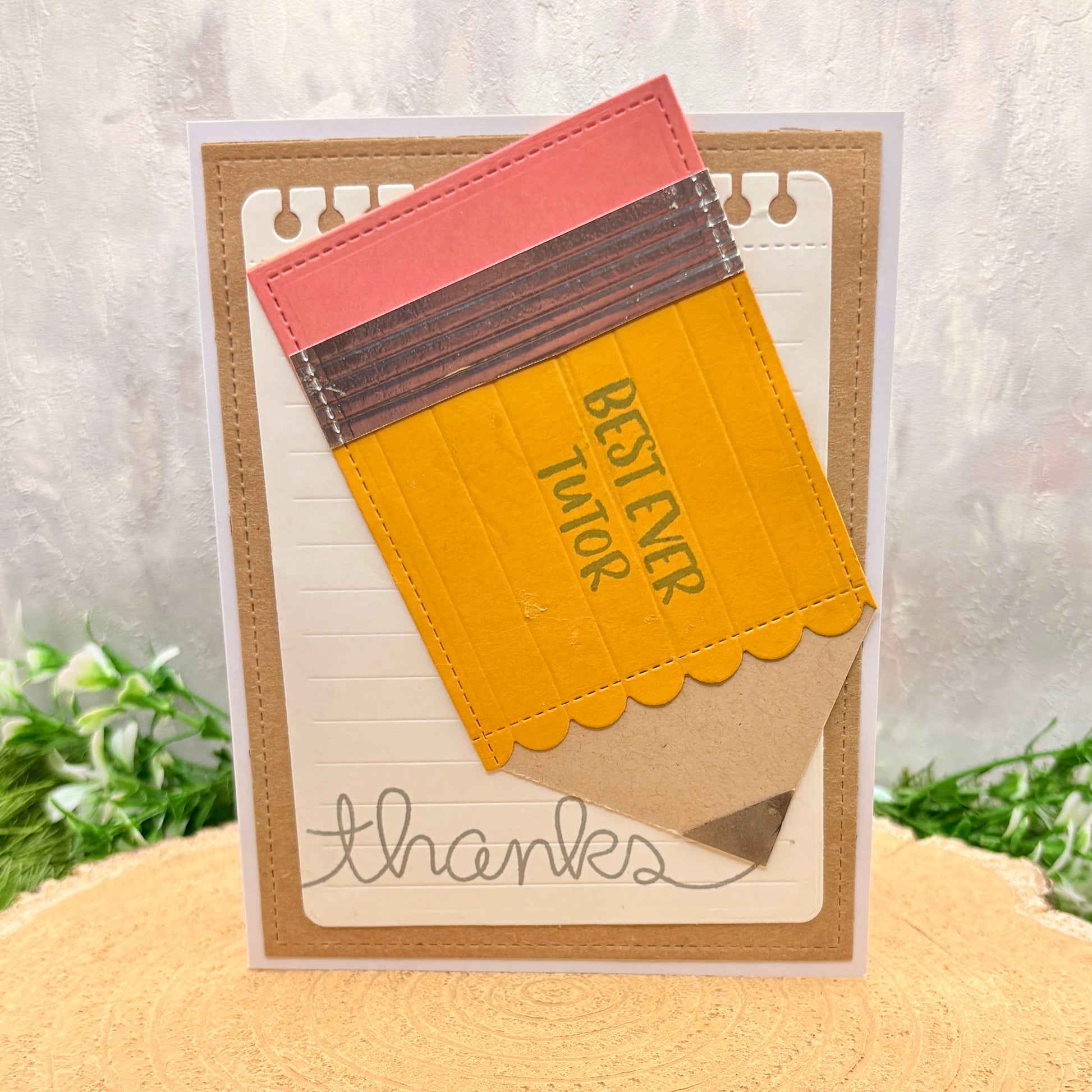 Best Ever Tutor Handmade Thank You Card