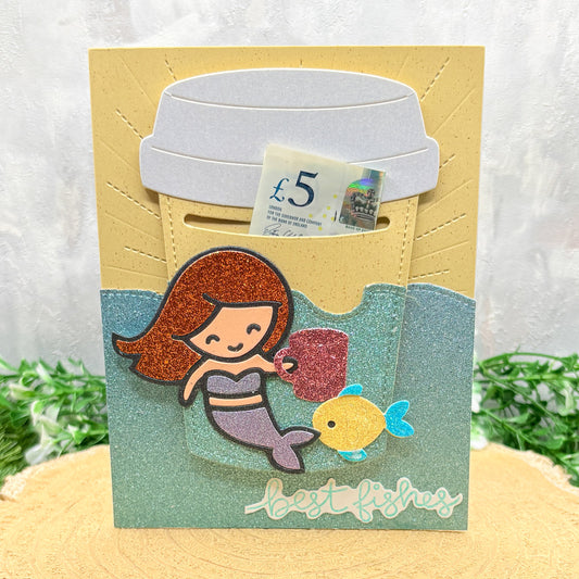 Best Fishes Mermaid Handmade Money Holding Birthday Card