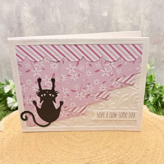 Black Cat Claw-some Day Handmade Birthday Card-1