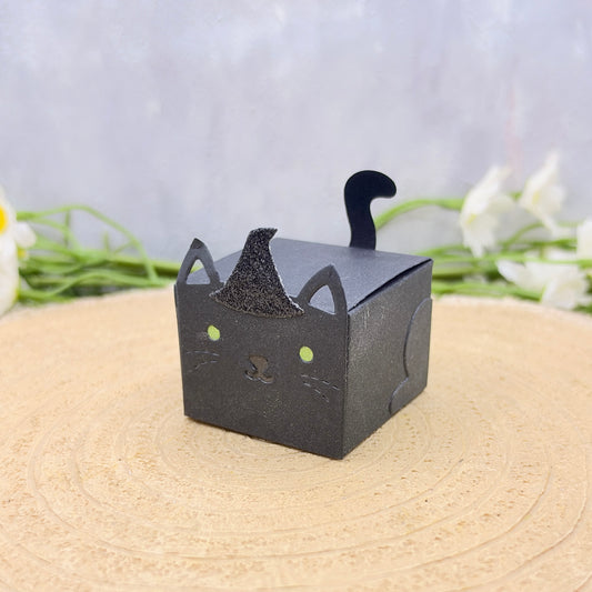 Black Halloween Cat Miniature Gift Box