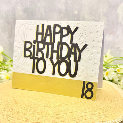 Black, Gold & White Handmade 18th Birthday Card-1