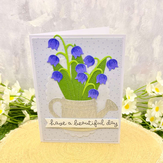Bluebells In Vase Handmade Birthday Card-1