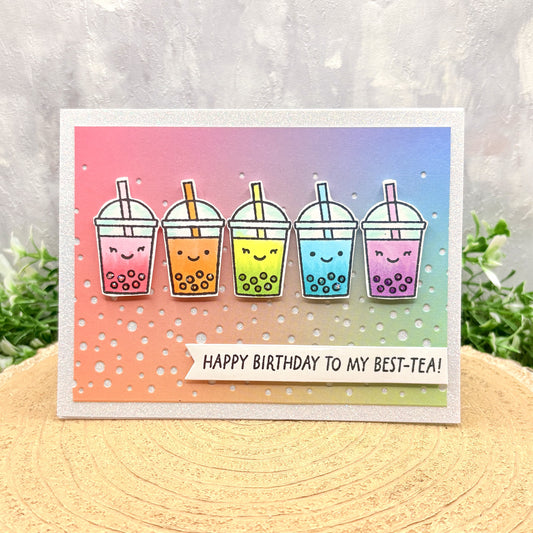 Bubble Tea Best-Tea Best Friend Handmade Birthday Card