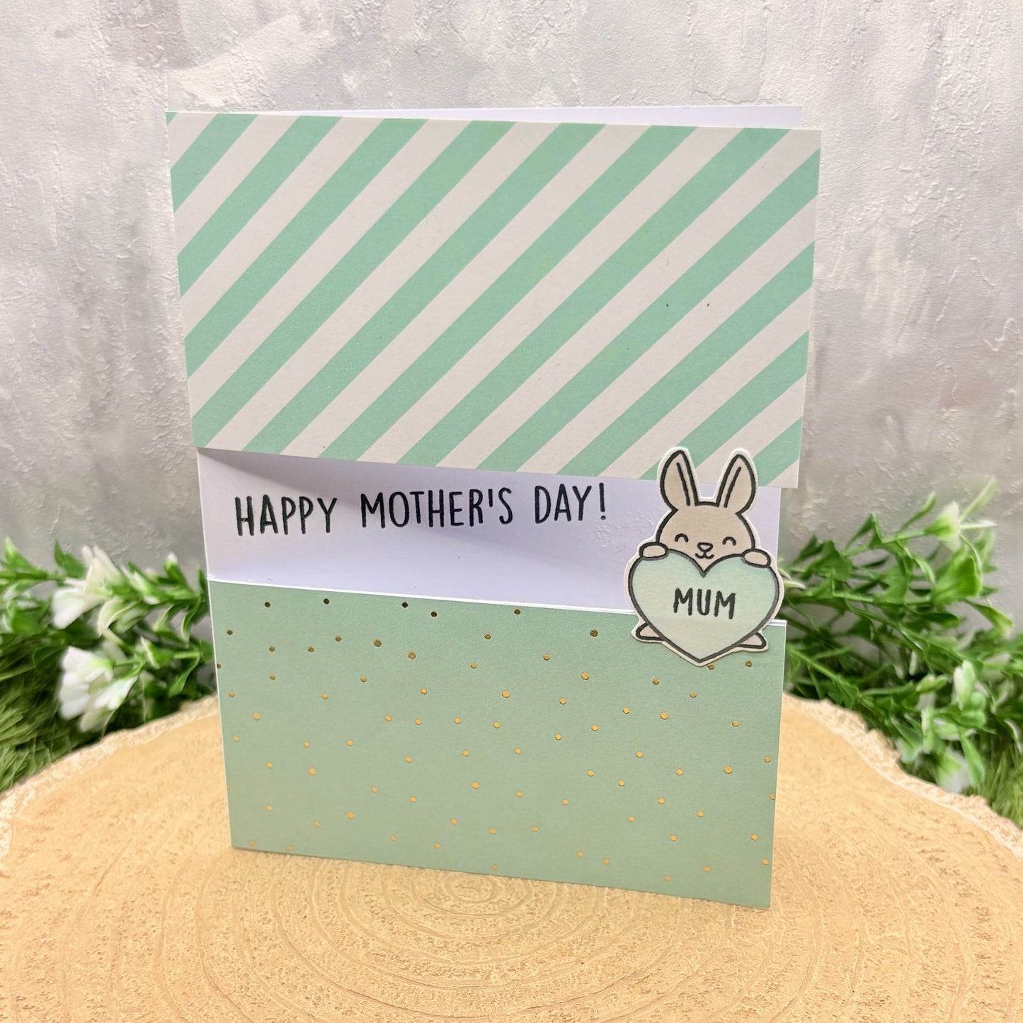Bunny Holding Mum Heart Handmade Mother's Day Card-1