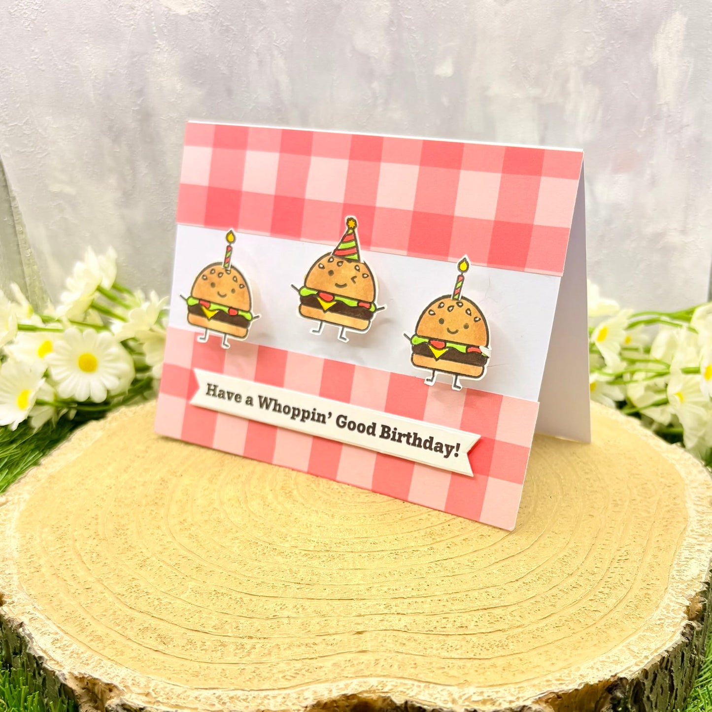 Burger Whoppin' Good Handmade Birthday Card-1