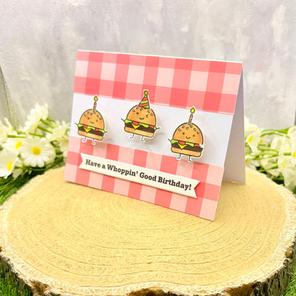 Burger Whoppin' Good Handmade Birthday Card-1