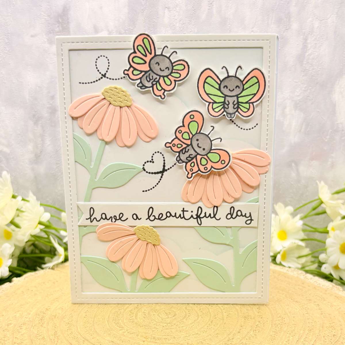 Butterflies Have A Beautiful Day Handmade Birthday Card