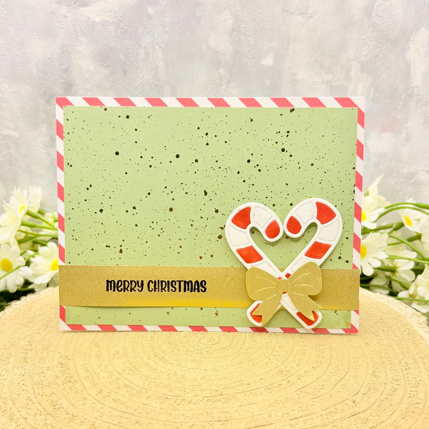 Candy Canes Handmade Christmas Card