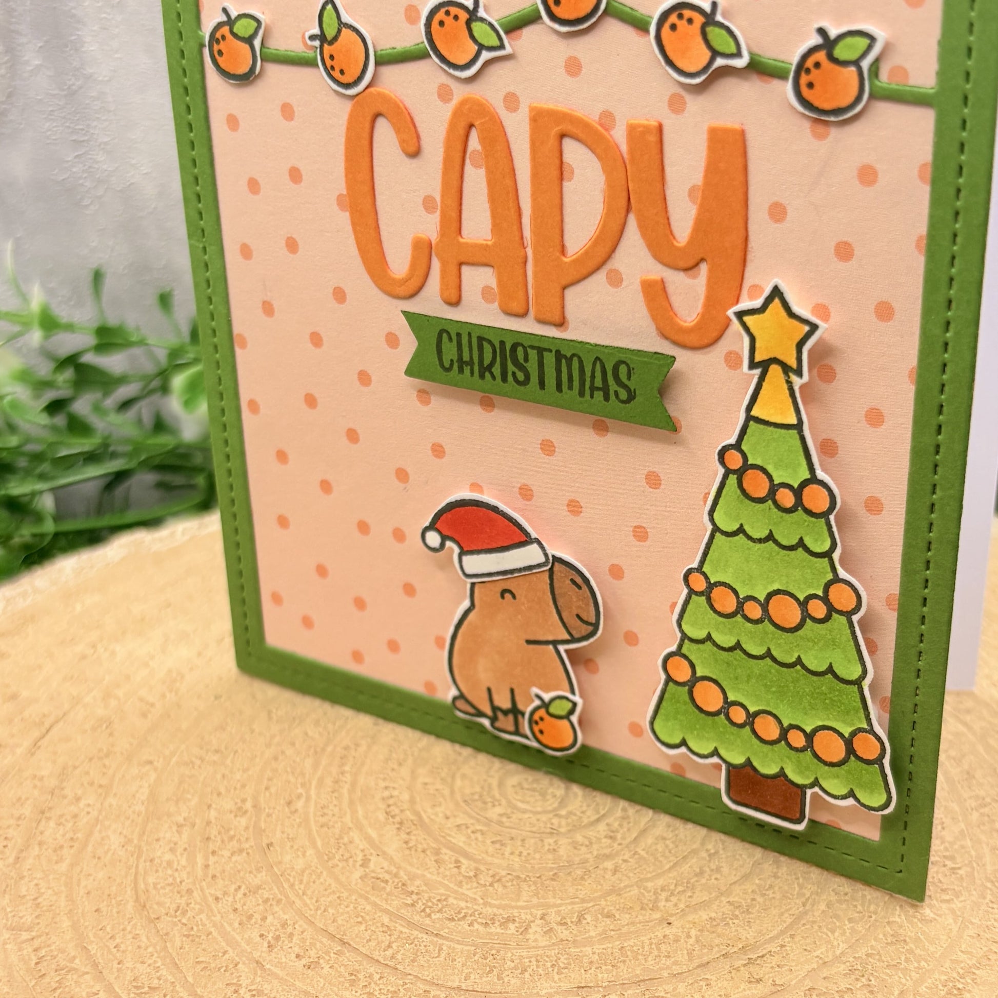 Capybara Capy Christmas Handmade Christmas Card-2