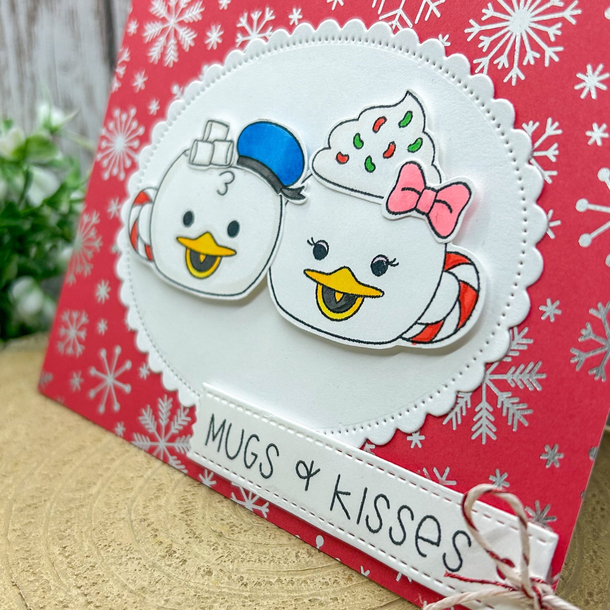 Cartoon Duck Couple Handmade Christmas Card-2