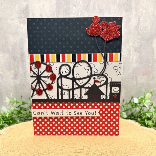 Cartoon Mice Couple Fairground Handmade Character Card