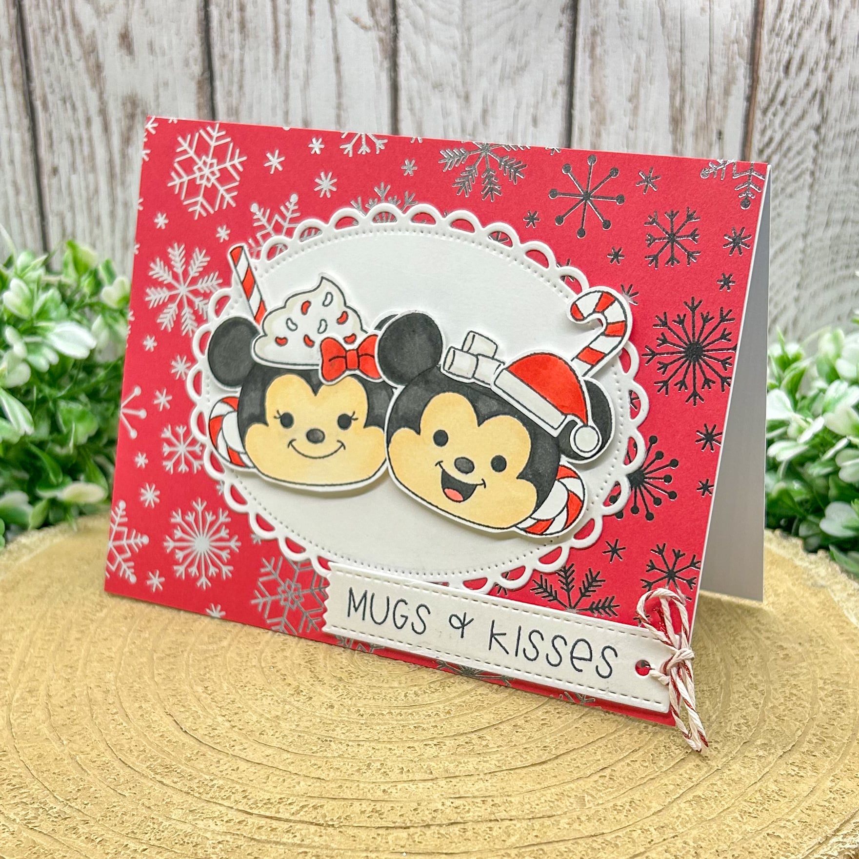 Cartoon Mouse Couple Handmade Christmas Card-1