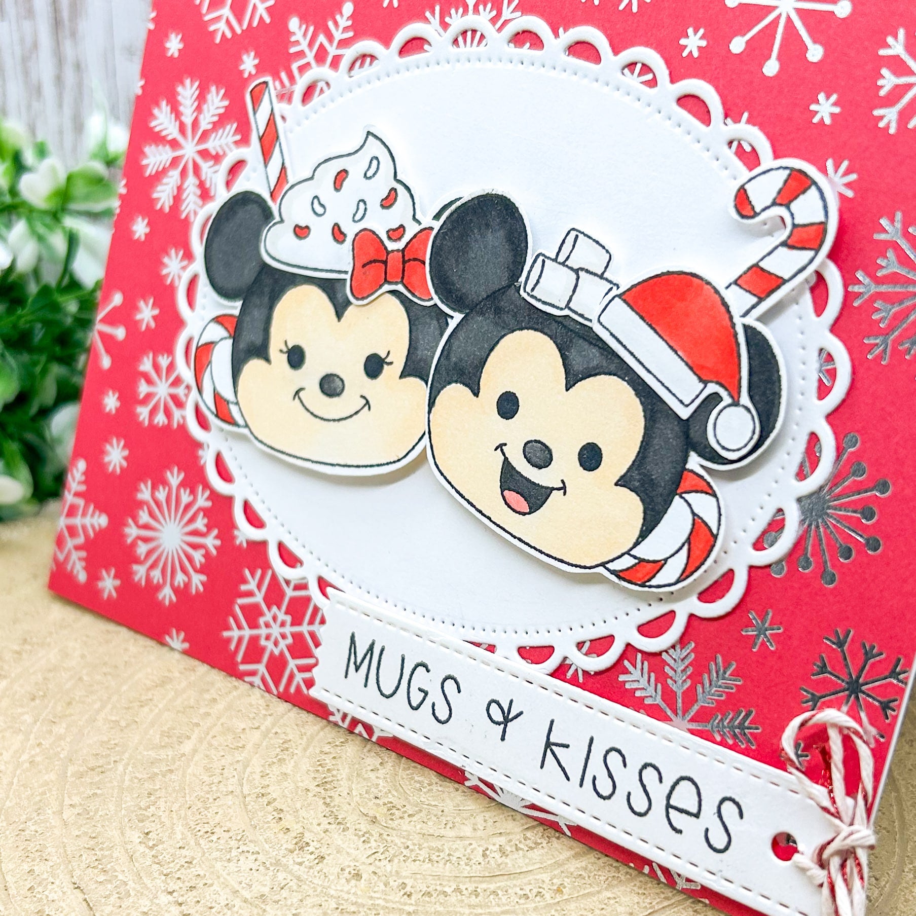 Cartoon Mouse Couple Handmade Christmas Card-2