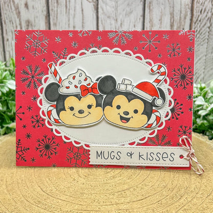 Cartoon Mouse Couple Handmade Christmas Card