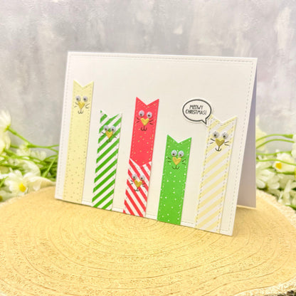 Cat Bookmarks Handmade Christmas Card-1