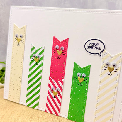Cat Bookmarks Handmade Christmas Card-2